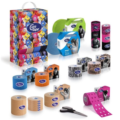 Кинезиологический тейп CureTape PUNCH ЛИМФАТИЧЕСКИЙ тейп с отверстиями БЕЖЕВЫЙ