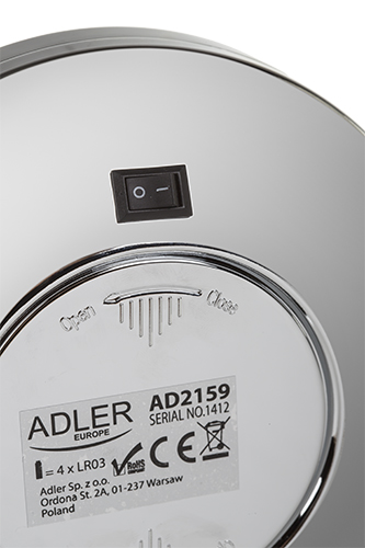 Зеркало Adler AD 2159 LED с подсветкой, стоящее на косметической ножке
