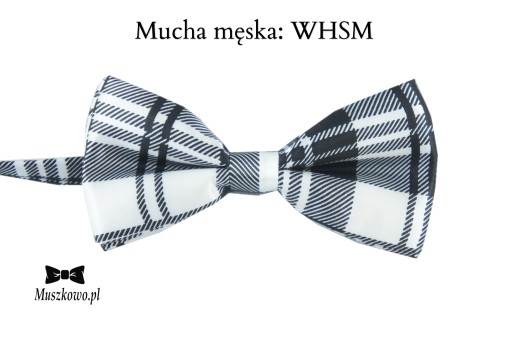 Szelki i muszka męska SZACHOWNICA BIAŁO-CZARNE
