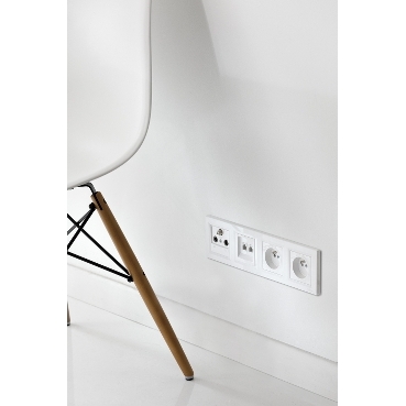 SCHNEIDER ASFORA РОЗЕТКА 2x RJ45 кат.6, UTP БЕЛАЯ
