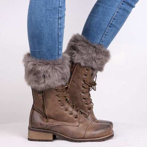 Zimowe ocieplacze na nogi Buty z dzianiny Buty Mankiety Rękawy Toppers Głęboki szary