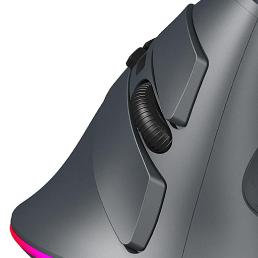 Bezprzewodowa mysz pionowa RGB Cicha z odbiornikiem USB Komputer szary