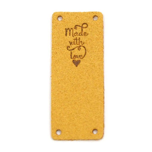 Metka naszywka HANDMADE zamszowa 50x20 mm M105