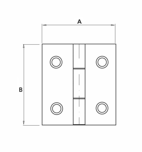 Zawias splatany szeroki 50x63x1,5 Malowany