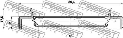 УПЛОТНЕНИЕ ВАЛА КОРОБКИ ПЕРЕДАЧ 95HBY-50801117L
