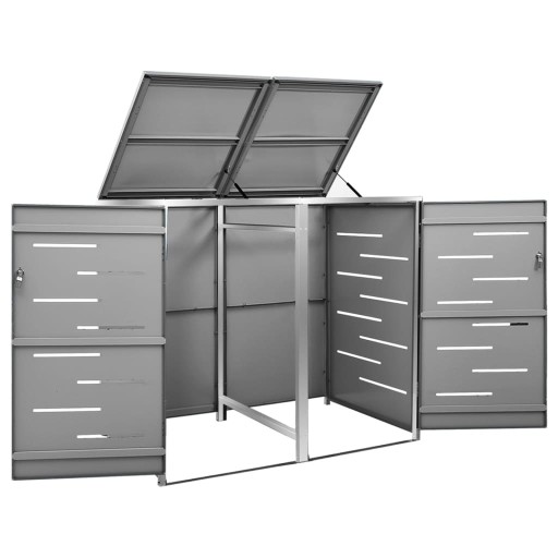 OSŁONA NA 2 KOSZE NA ŚMIECI 138X775X1155 STAL NIERDZEWNA