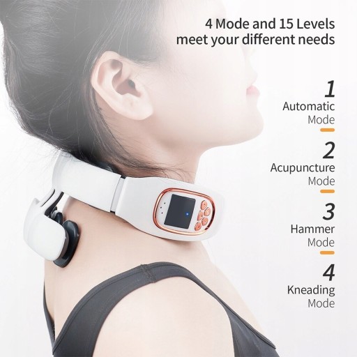 6-Zone Neck Massager 15 Levels Electric Impulse