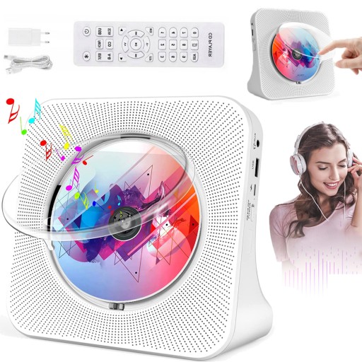 ПОРТАТИВНЫЙ CD-ПЛЕЕР 5.0 BLUETOOTH ДИНАМИК С ПУЛЬТОМ ДИСТАНЦИОННОГО УПРАВЛЕНИЯ БЕЛЫЙ