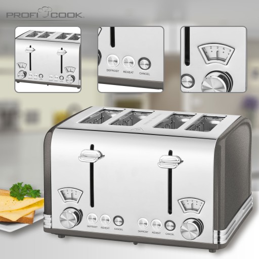 TOSTER NA 4 KROMKI PROFICOOK PC-TA ANTRACYT