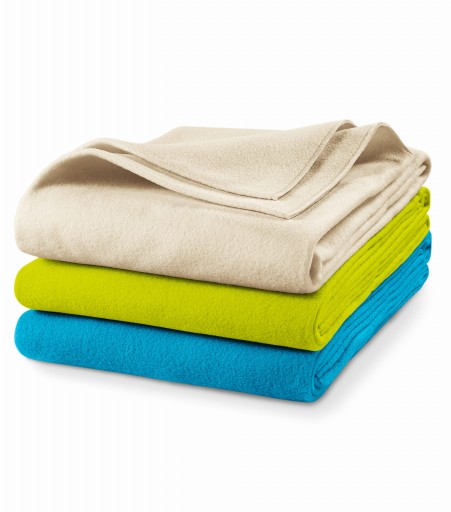 Рекламный флисовый плед Blanky бирюзового цвета с логотипом ВЫШИВКА