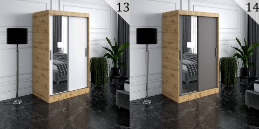 Шкаф-купе 120 Зеркало, 2 интерьера АНТРАЦИТ
