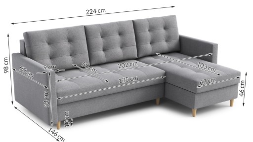 Диван угловой раздвижной с ящиком для хранения 224 RN01 O-sofa