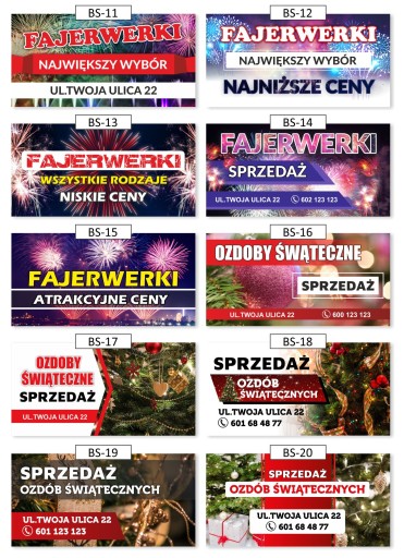 BANER REKLAMOWY 1x2m FAJERWERKI ATRAKCYJNE CENY