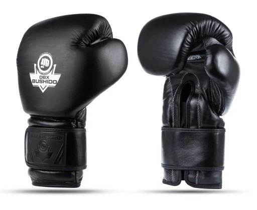 Боксерские перчатки 12 OZ DBX BUSHIDO Black Leather ProFight Universal.