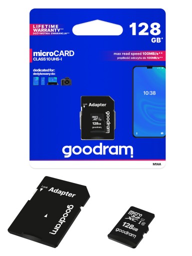 M1AA1280R12 karta microSD 128GB UHS-I Goodram+adap