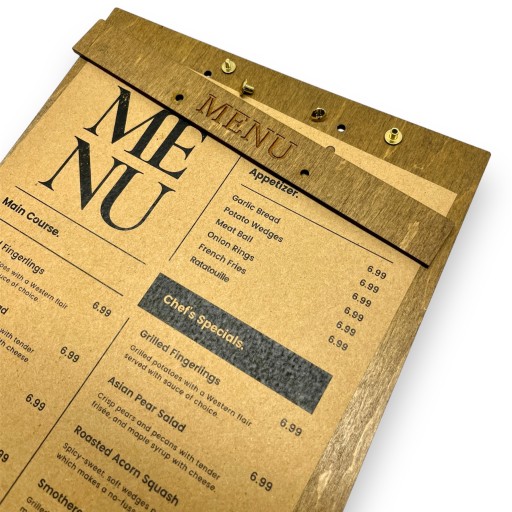 Буфер обмена A4 от фанерного меню Pad + логотип для ресторанов, кафе