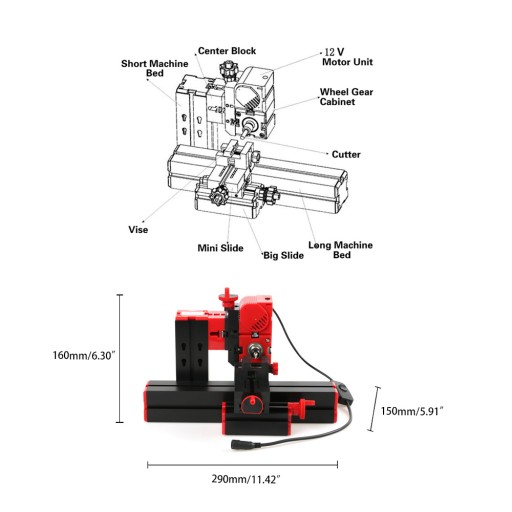 MINIATUROWA TOKARKA METALOWA WIERCENIE SZLIFOWANIE