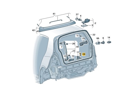 Болт замка задней двери багажника VW OE
