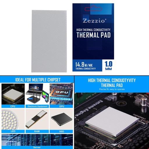 Silikonowa podkładka termiczna Smarownica 14,8 W/ do chłodnic procesora LED 85x45x1,0mm
