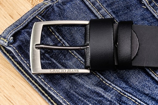 GRACIO LEATHER Ремень для брюк 90 см ЧЕРНЫЙ
