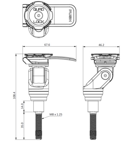 Зажимное крепление на руль Quad Lock