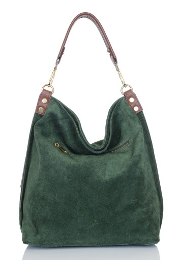 VERA PELLE Итальянская замшевая зеленая сумка BAG Натуральная кожа ZJ15
