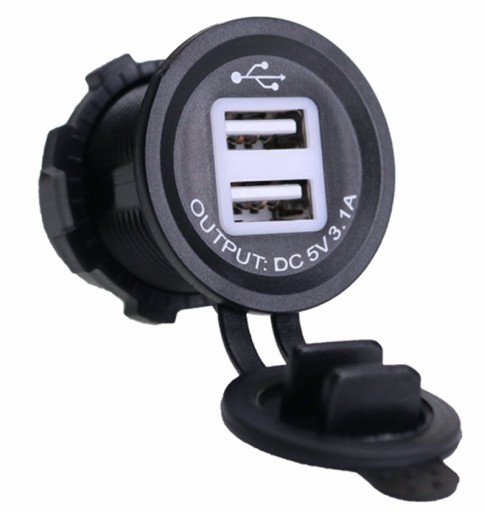 ВСТРОЕННОЕ АВТОМОБИЛЬНОЕ ЗАРЯДНОЕ УСТРОЙСТВО 12В 24В USB 3.1A СВЕТОДИОД ОРАНЖЕВЫЙ