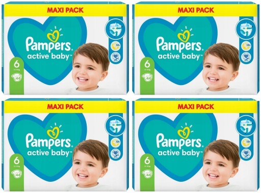 Pieluchy PAMPERS 6 Active Baby EXTRA LARGE 176 szt.