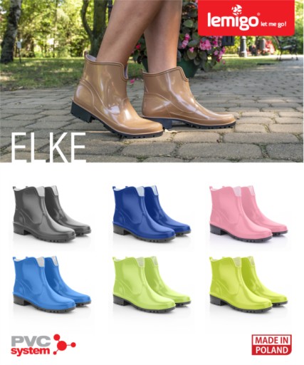 Kalosze Damskie Botki Gumowce Niskie Lemigo Elke