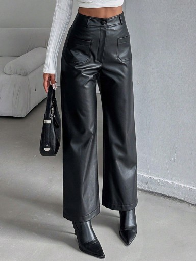SHEIN ПРЯМЫЕ КОЖАНЫЕ БРЮКИ 36 Shein