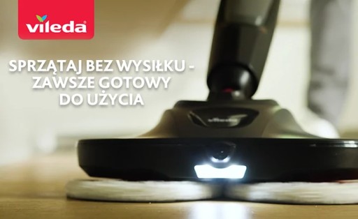 VILEDA АККУМУЛЯТОРНАЯ ЭЛЕКТРИЧЕСКАЯ ВРАЩАЮЩАЯСЯ ШВАБРА 80м2