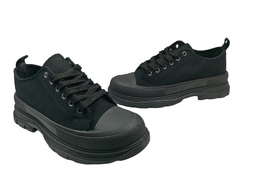 Черные женские кроссовки Creepers на толстой подошве, размер 39