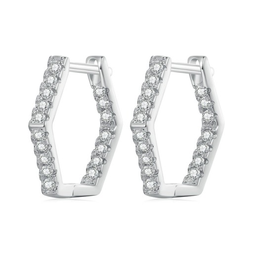 Серебряные серьги SHINY HEXAGONS S925 HEXAGONS