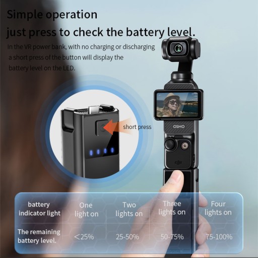 ПОРТАТИВНАЯ РУЧНАЯ КАМЕРА POWER BANK 4000 мАч С КАРМАНОМ DJI OSMO 3 GIMBAL