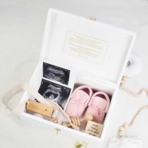 Pudełko Wspomnień na kłódkę Prezent na Chrzest Memory Box oh BABY dziecko