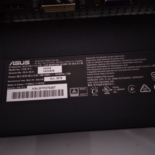 Светодиодный монитор ASUS VA24EHE 24 дюйма ПОВРЕЖДЕН