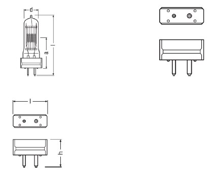Osram 64788 240 В 2000 Вт GY16 54485-0 4008321632180