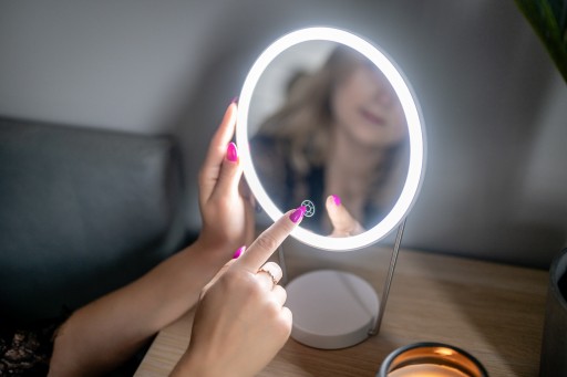 LED-зеркало с аккумулятором для макияжа Humanas HS-ML01, ночник