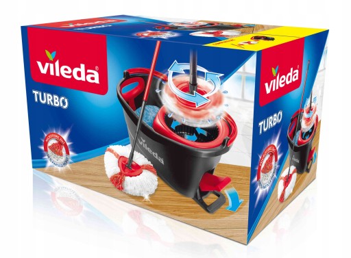 Швабра Vileda Turbo с отжимом + ведро НАБОР Easy Www and Clean TURBO SET