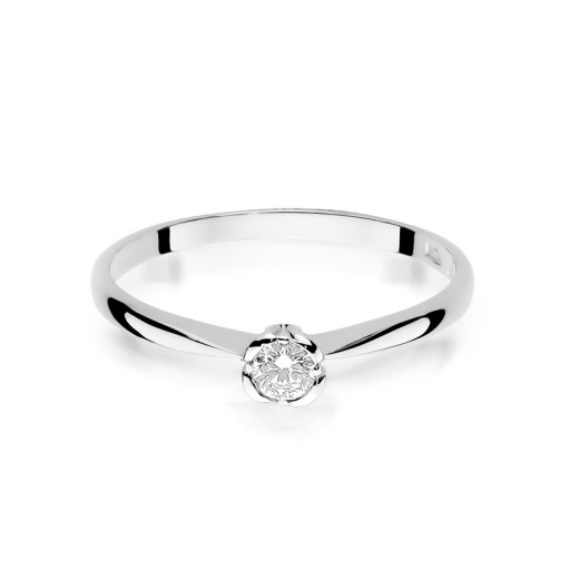 Кольцо W-54 0,10CT Diamonds White Gold 585