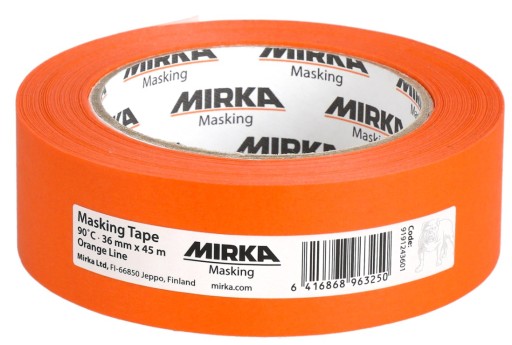 Лента малярная MIRKA оранжевая 36мм х 45м