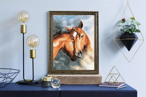 Malowanie Po Numerach z ramą Zestaw Obraz Końska Czułość 40x50cm