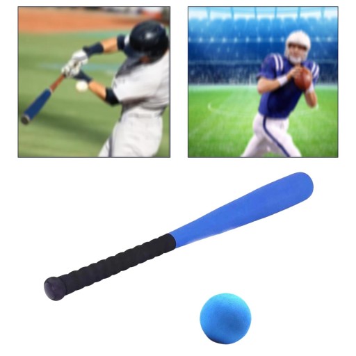 Набор детских бейсбольных бит и пенопластовых мячей T Ball Set для обучающих игр синего цвета.