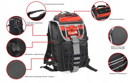 Рюкзак Monterski Tool Сумка SOLID, 22 кармана, полиэстер 600D