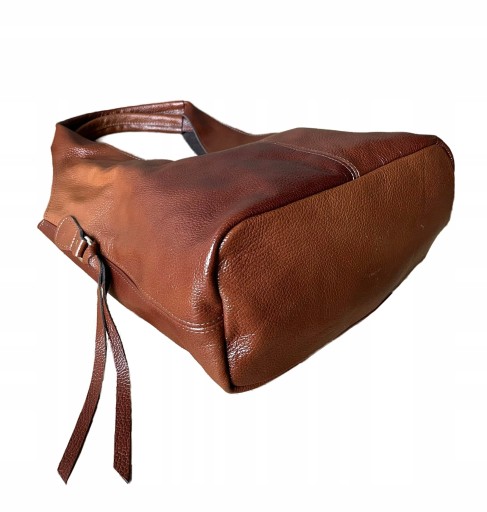 BRĄZOWA TOREBKA SKÓRA NATURALNA SHOPPER A4 torba ze skóry naturalnej