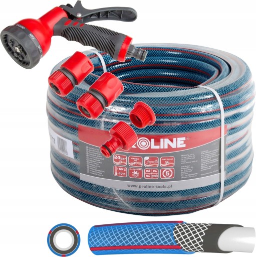 САДОВЫЙ ШЛАНГ PROLINE 1/2'' 20м + СОЕДИНИТЕЛИ + ПИСТОЛЕТ