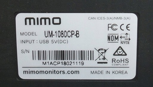 MIMO HD 10-дюймовый монитор UM-1080CP-B 1280x800 сенсорный