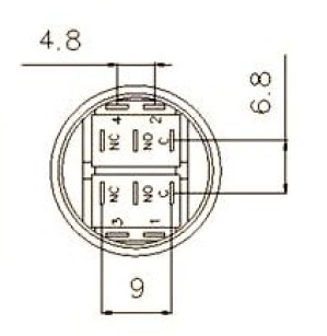 КНОПКА ВАНДАЛЬНАЯ МОНОСТАБИЛЬНАЯ 250В 5А 22х35