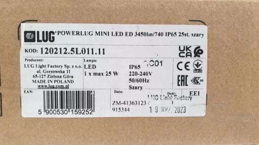 НАКОНЕЧНИК POWERLUG MINI LED ПРОЖЕКТОР 3450LM IP65 СЕРЫЙ 120212.5L011.11