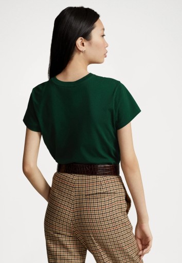 POLO RALPH LAUREN damski t-shirt okrągły dekolt zielona koszulka basic